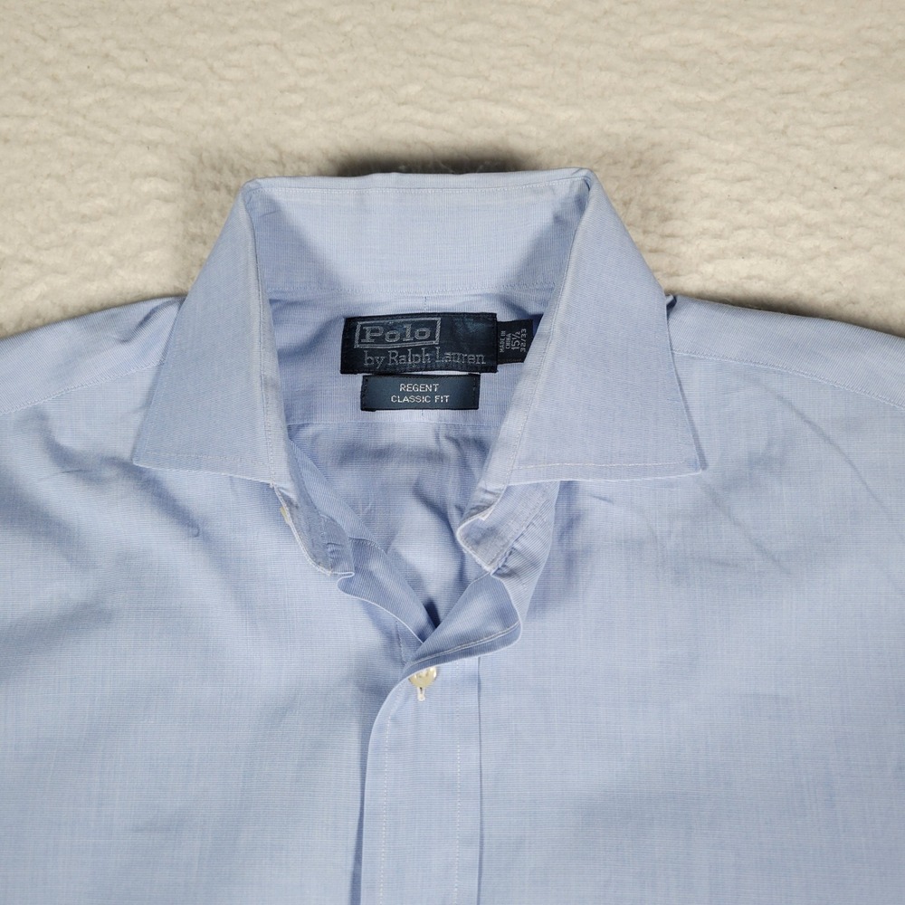 Polo Ralph Lauren Dress Shirt Mens 15.5 32/33 Blue Regent Classic Fit LS